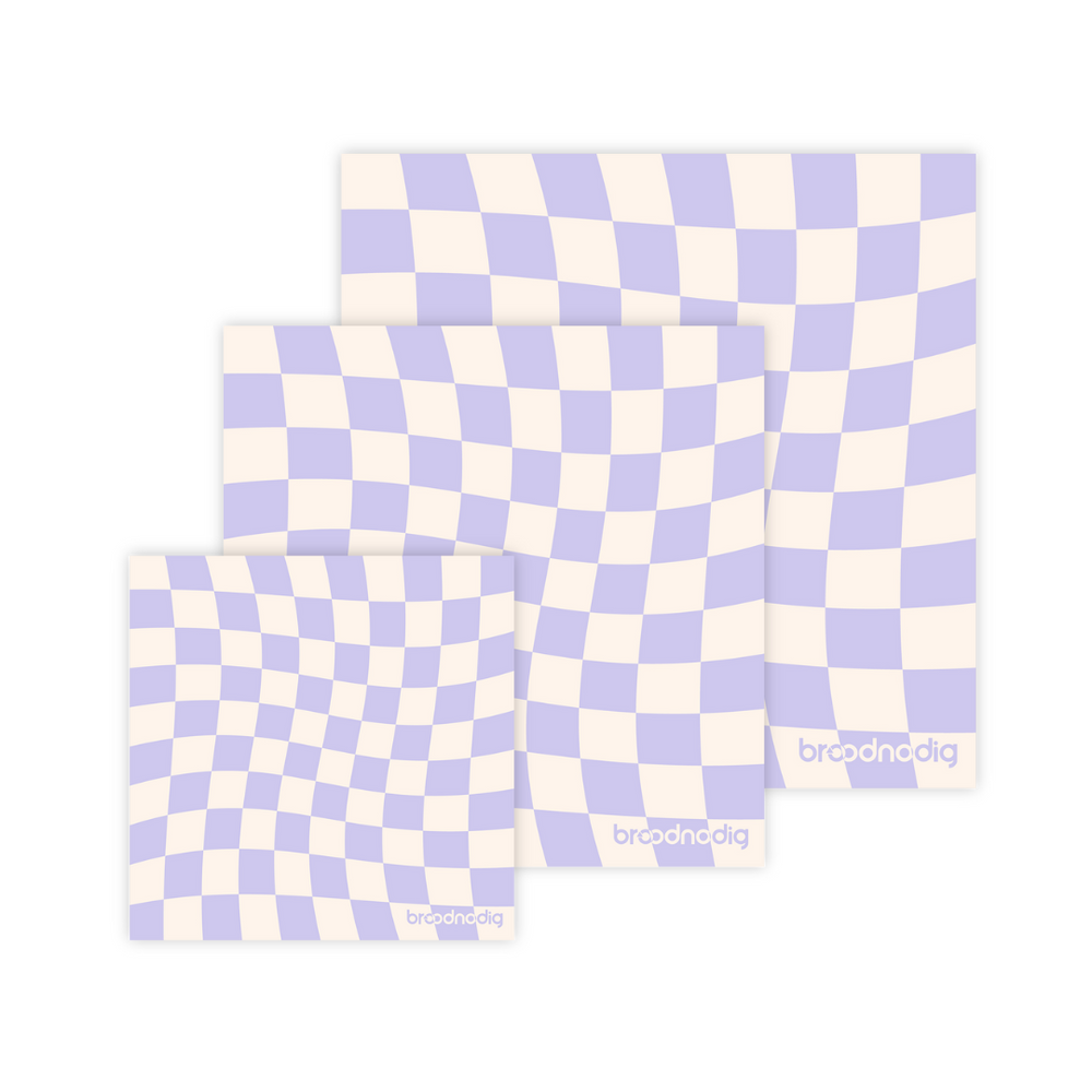 Bijenwas Wraps - Lila Checkerboard